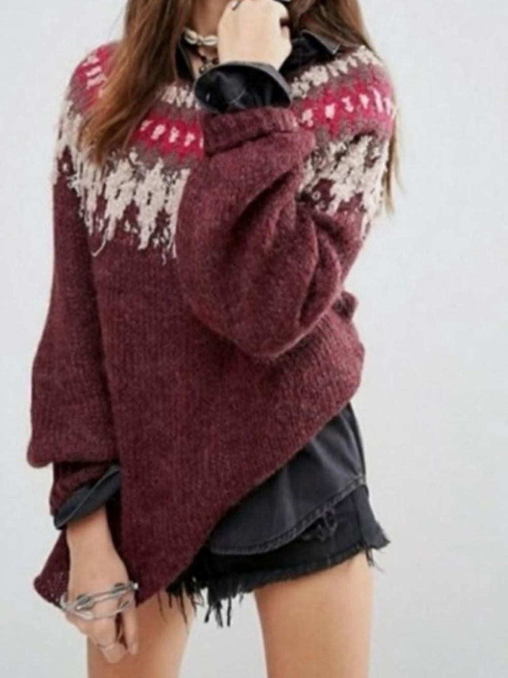 Burgundy fair sweater